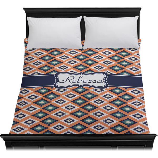 Tribal Duvet Cover - Queen - On Bed - No Prop