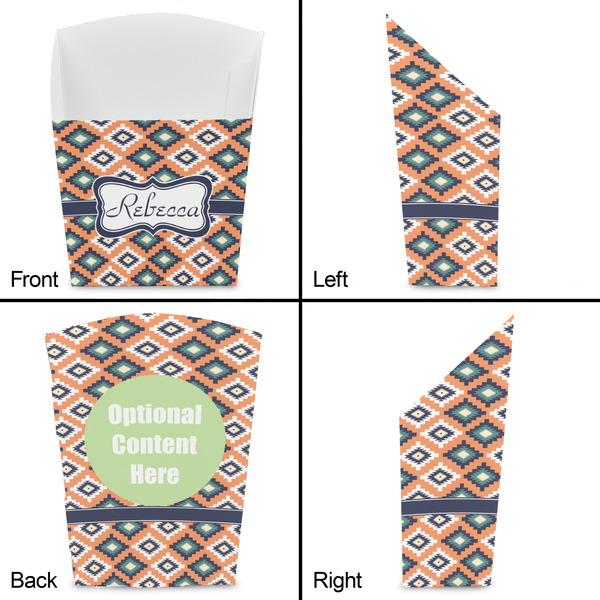 Tribal French Fry Favor Box - Front & Back View