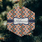 Tribal Frosted Glass Ornament - Hexagon (Lifestyle)