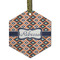 Tribal Flat Glass Ornament - Hexagon w/ Name or Text