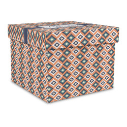 Tribal Gift Box with Lid - Canvas Wrapped - Large (Personalized)