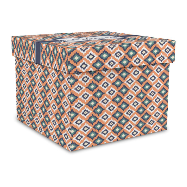 Custom Tribal Gift Box with Lid - Canvas Wrapped - Large (Personalized)