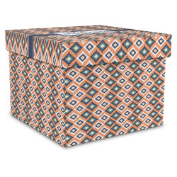 Tribal Gift Box with Lid - Canvas Wrapped - X-Large (Personalized)