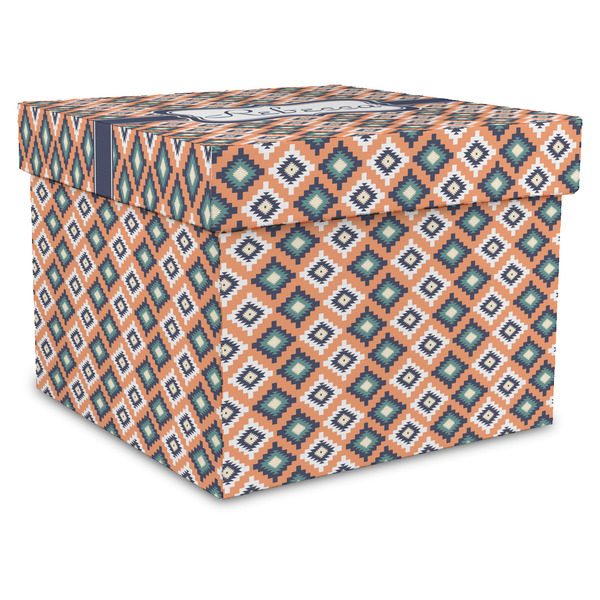 Custom Tribal Gift Box with Lid - Canvas Wrapped - XX-Large (Personalized)