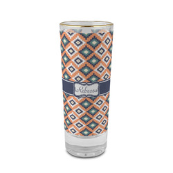 Tribal 2 oz Shot Glass -  Glass with Gold Rim - Single (Personalized)