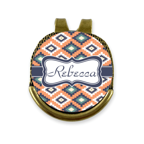 Custom Tribal Golf Ball Marker - Hat Clip - Gold