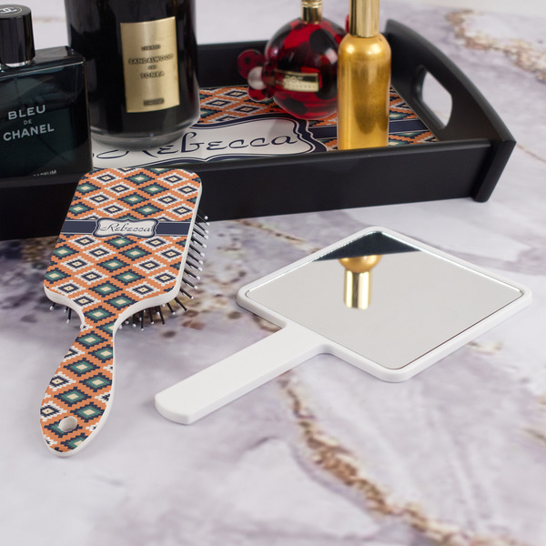 Tribal Hair Brush - With Hand Mirror