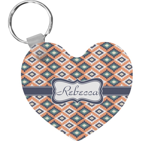 Custom Tribal Heart Plastic Keychain w/ Name or Text