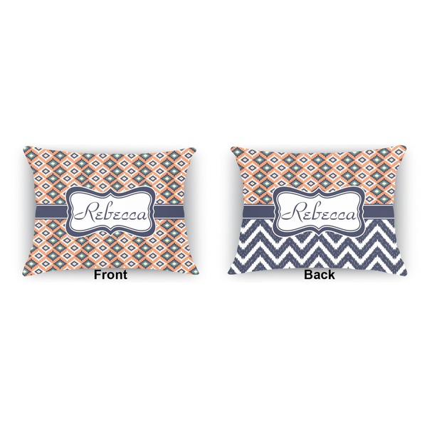 Tribal  Indoor Rectangular Burlap Pillow (Front and Back)