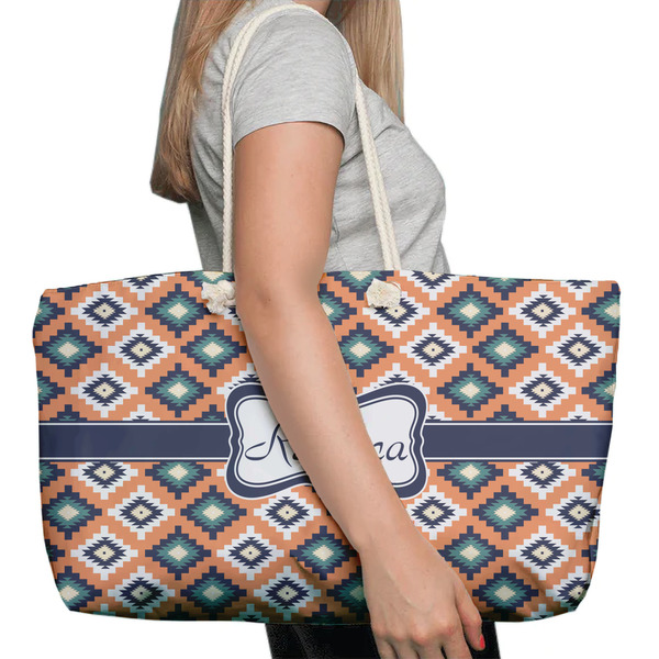 Tribal Large Rope Tote Bag - In Context View