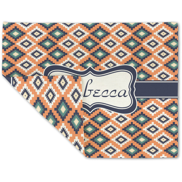 Custom Tribal Double-Sided Linen Placemat - Single w/ Name or Text