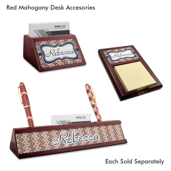 Tribal Mahogany Desk Accessories