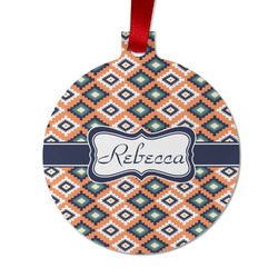 Tribal Metal Ball Ornament - Double Sided w/ Name or Text