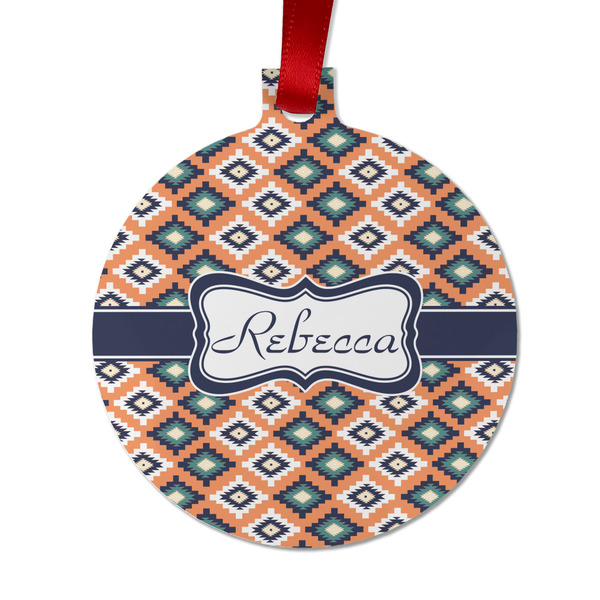 Tribal Metal Ball Ornament - Front