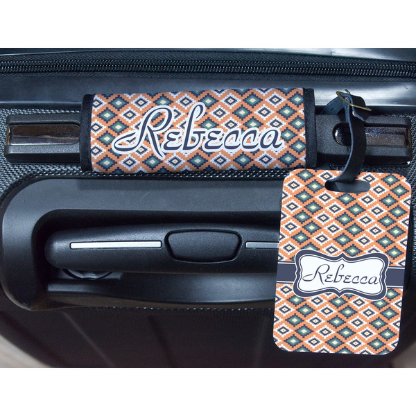 Tribal Metal Luggage Tag & Handle Wrap - In Context