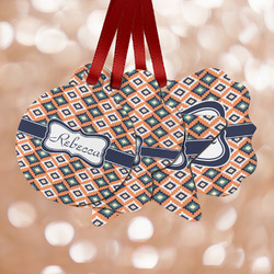 Tribal Metal Ornaments - Double Sided w/ Name or Text