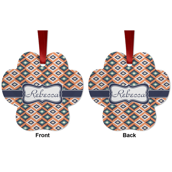 Tribal Metal Paw Ornament - Front and Back