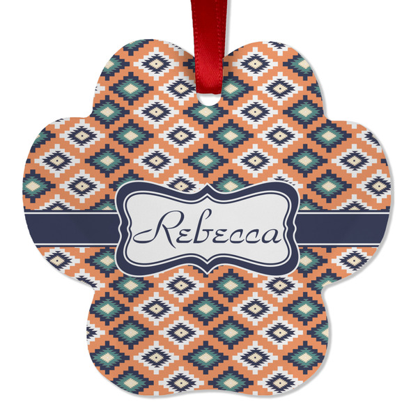 Tribal Metal Paw Ornament - Front