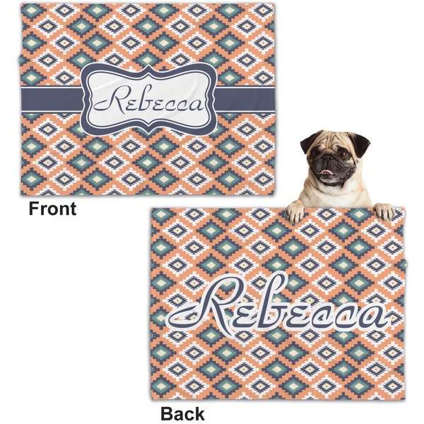 Tribal Microfleece Dog Blanket - Regular - Front & Back