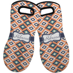 Tribal Neoprene Oven Mitts - Set of 2 w/ Name or Text