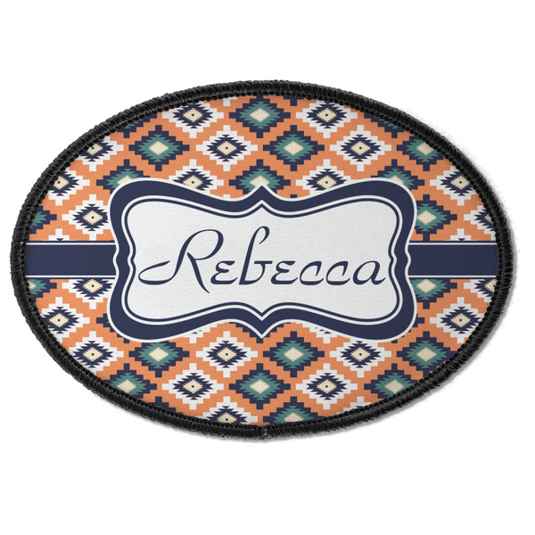 Custom Tribal Iron On Oval Patch w/ Name or Text
