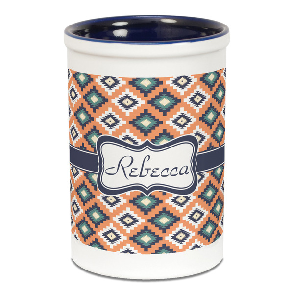 Tribal Pencil Holder - Blue