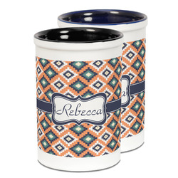 Tribal Ceramic Pencil Holder - Large