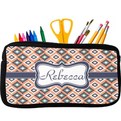 Tribal Neoprene Pencil Case - Small w/ Name or Text
