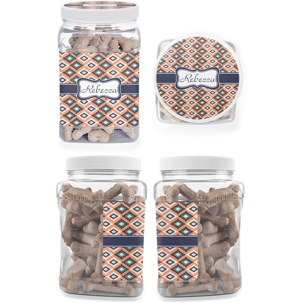 Tribal Pet Treat Jar - Multiple Angles