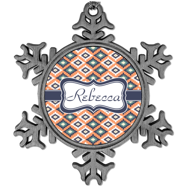Custom Tribal Vintage Snowflake Ornament (Personalized)
