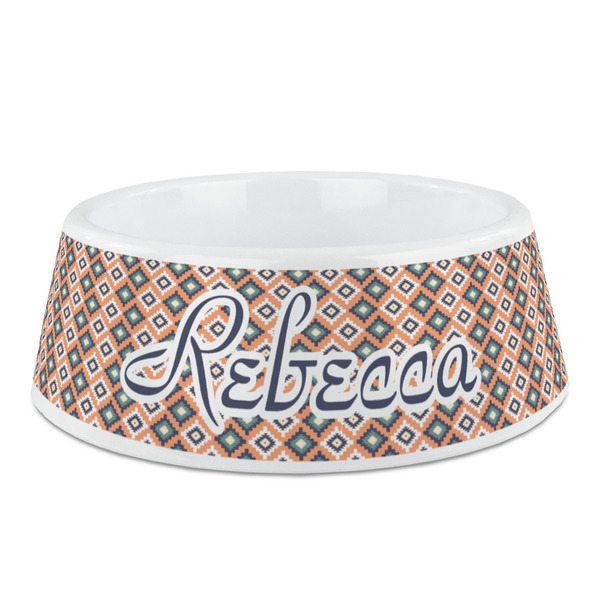 Custom Tribal Plastic Dog Bowl - Medium (Personalized)