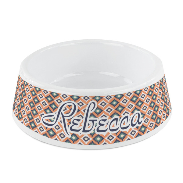 Custom Tribal Plastic Dog Bowl - Small (Personalized)