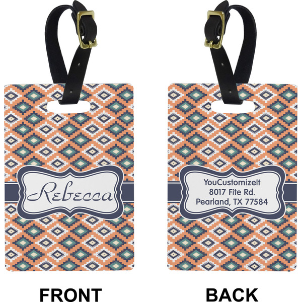 Tribal Rectangle Luggage Tag (Front + Back)