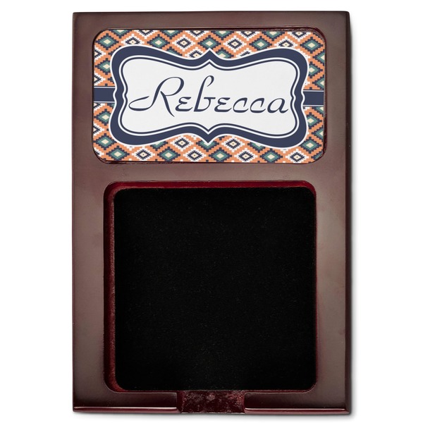 Tribal Red Mahogany Sticky Note Holder - Flat