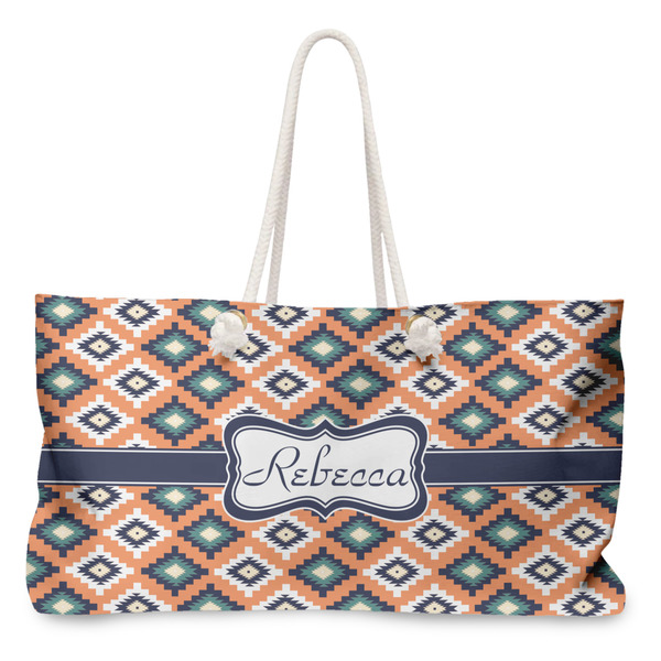 Custom Tribal Large Tote Bag with Rope Handles (Personalized)