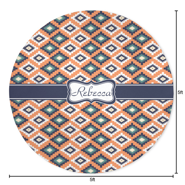 Tribal Round Area Rug - Size