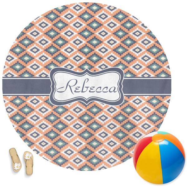 Custom Tribal Round Beach Towel (Personalized)