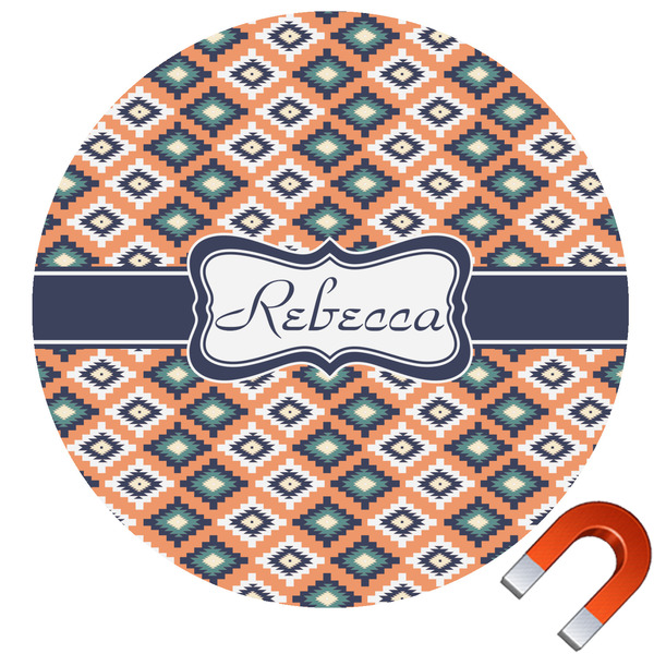 Custom Tribal Round Car Magnet - 6" (Personalized)