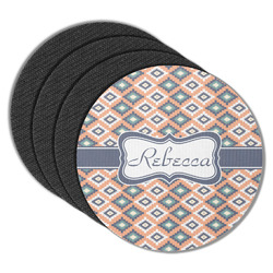 Tribal Round Rubber Backed Coasters - Set of 4 (Personalized)