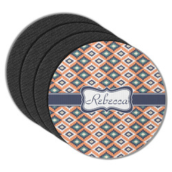 Tribal Round Rubber Backed Coasters - Set of 4 (Personalized)