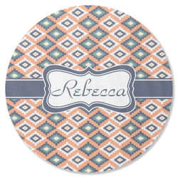 Tribal Round Rubber Backed Coaster (Personalized)