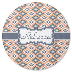 Tribal Round Rubber Backed Coaster (Personalized)