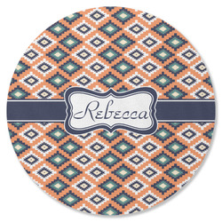 Tribal Round Rubber Backed Coaster (Personalized)