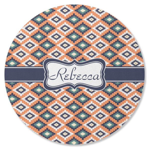 Custom Tribal Round Rubber Backed Coaster (Personalized)