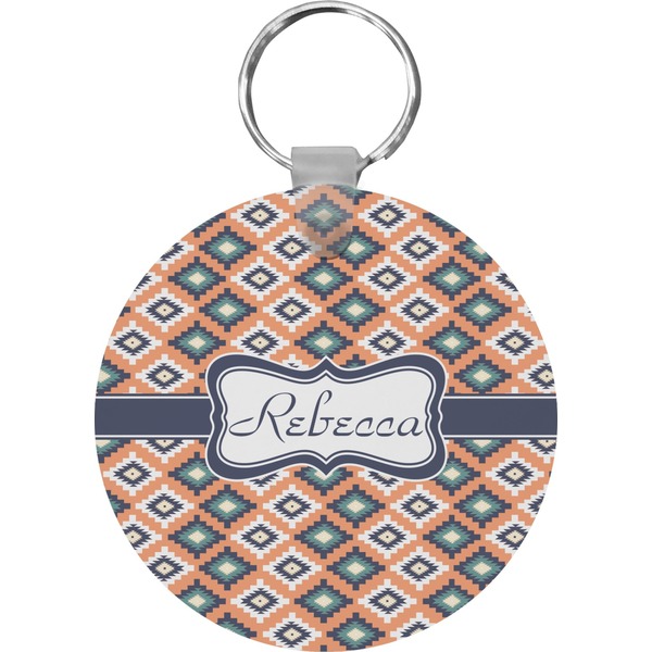 Custom Tribal Round Plastic Keychain (Personalized)