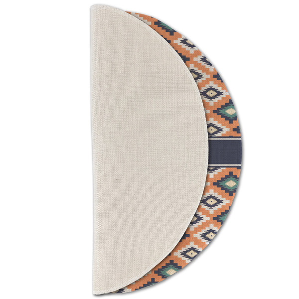 Tribal Round Linen Placemats - HALF FOLDED (single sided)