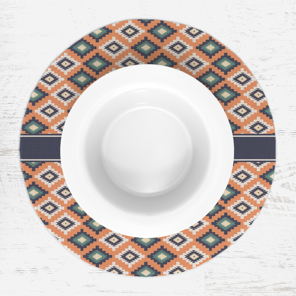 Tribal Round Linen Placemats - LIFESTYLE (single)