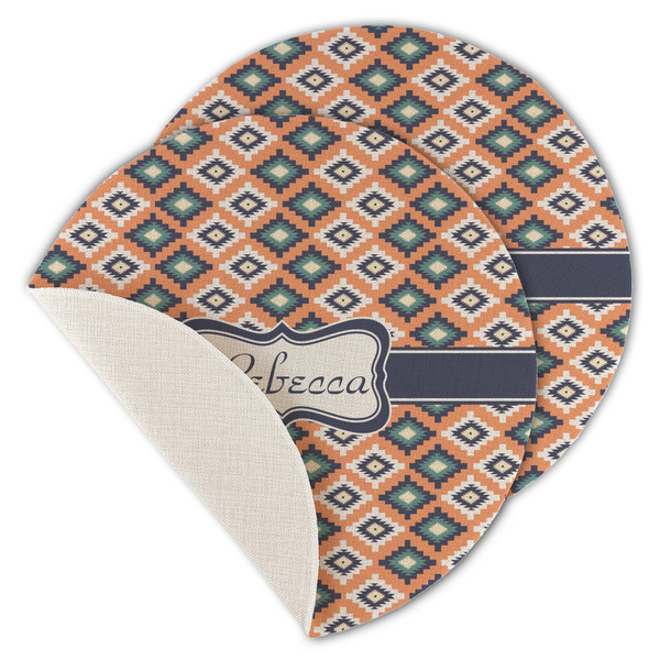 Tribal Round Linen Placemats - MAIN (Single Sided)