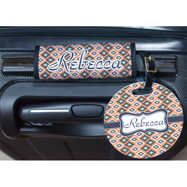Tribal Round Luggage Tag & Handle Wrap - In Context
