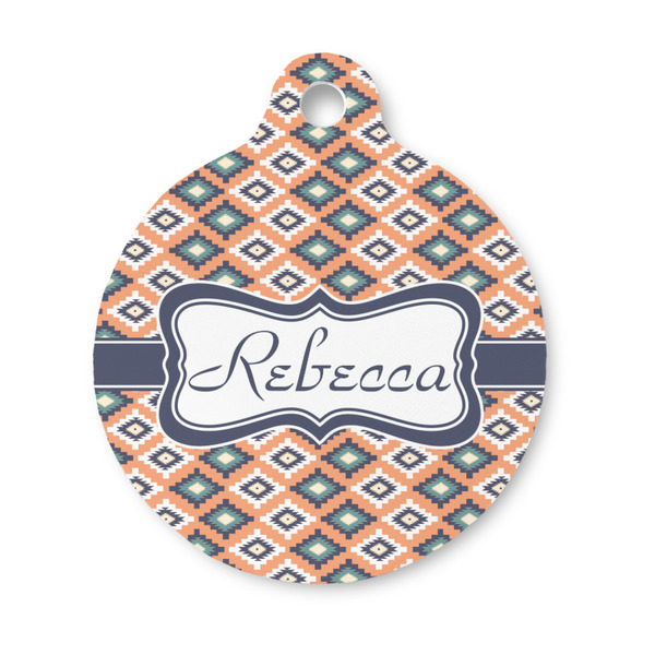 Custom Tribal Round Pet ID Tag - Small (Personalized)